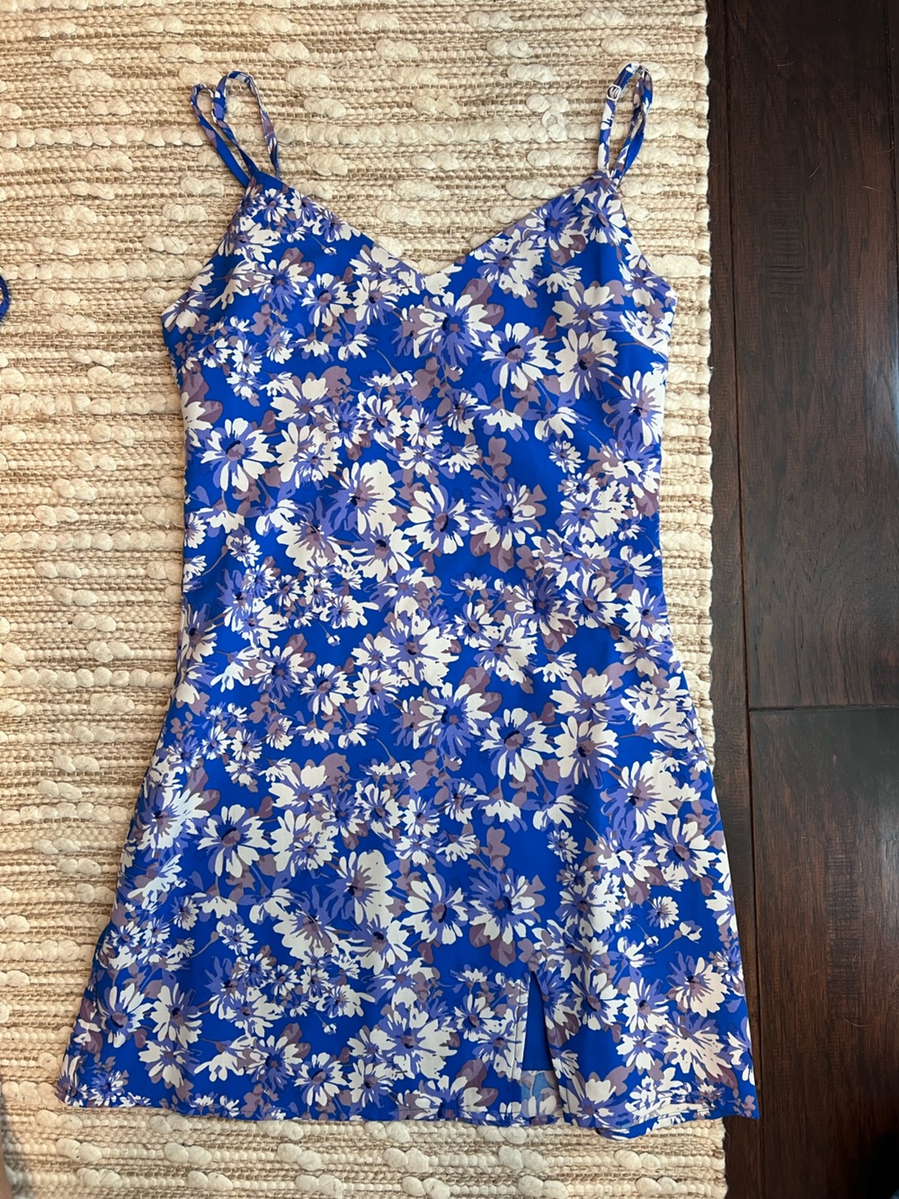 Pink Lily Royal Blue Floral Mini Skirt